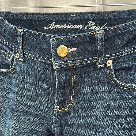 American Eagle Outfitters Low Rise Slim Bootcut Women's Blue Jeans - Picture 2 of 7